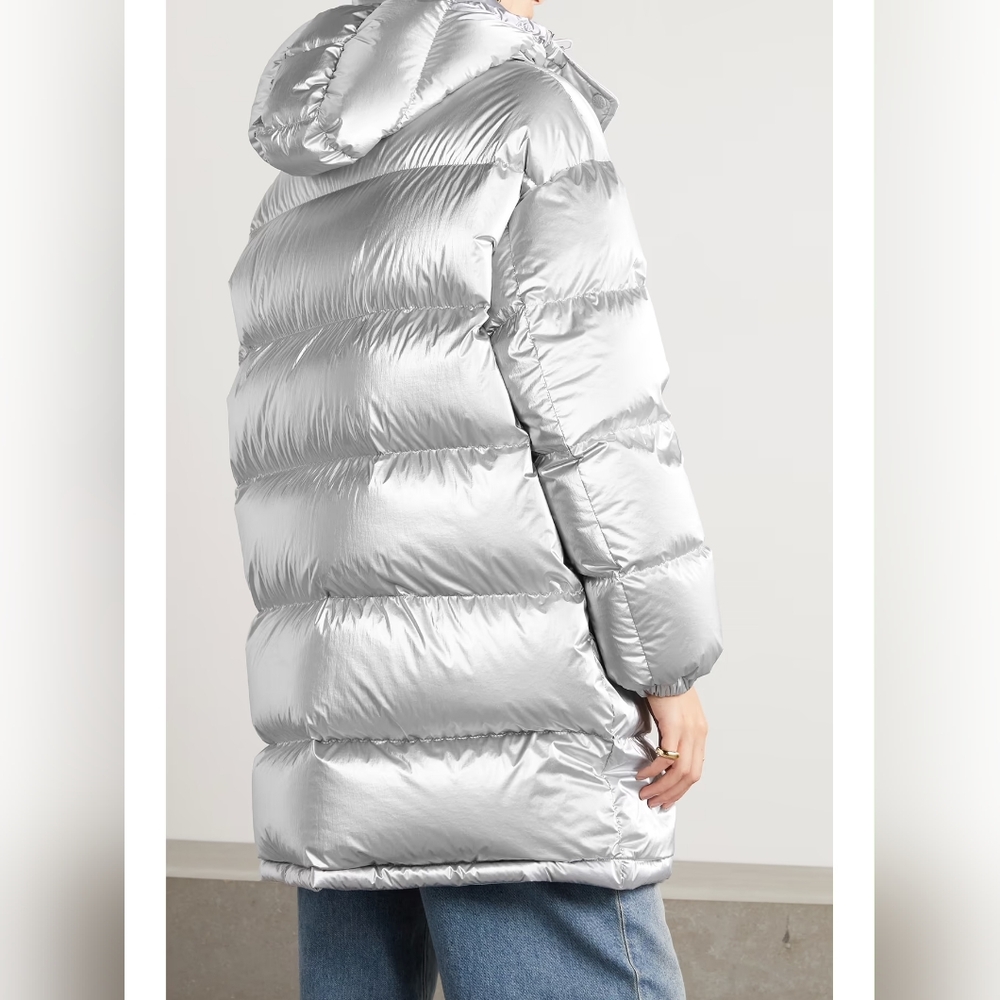 Moncler Silver and White Puffer Coat - Picture 4 of 16